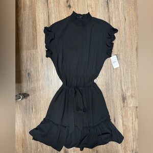 Large, Tahari, little black dress, with high neck